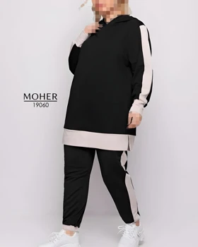 ست هودی و شلوار زنانه اسپورتی سایز بزرگ
