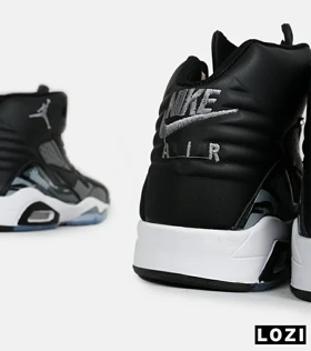 کفش کتانی ساق‌دار مردانه مشکی طوسی Nike air jordan 6