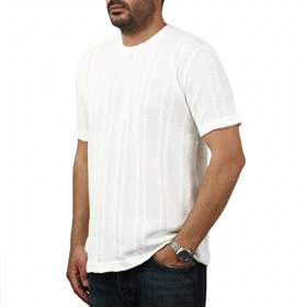 تیشرت آستین کوتاه بافت مردانه سیزر مدل 15512052