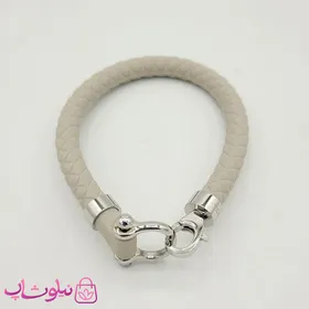 دستبند امگا رابر طوسی روشن با قفل نقره ای کیفیت مستر
