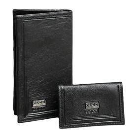 ست دو تکه کیف پول و جاکارتی مردانه چرمی gucci (مشکی)
