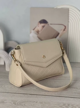 کیف دوشی زنانه آلفا ALFA کد 7039 (کرم)