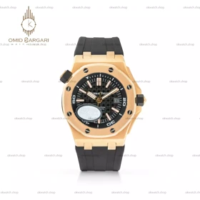 ساعت مچی اودمار پیگه افشور بند مشکی قاب رزگلد Audemars Piguet Offshore