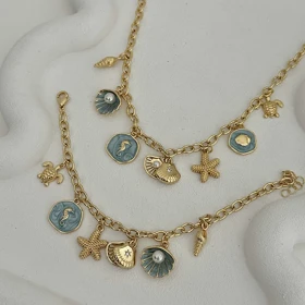 نیم ست دستبند گردنبند آویزدار کد 768