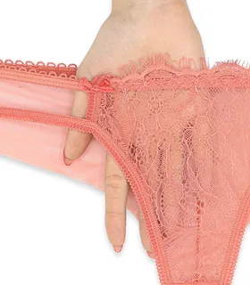 ست شورت و سوتین توری فنردار Barone بارون گلدوزی کد 345 مدل 052 آجری