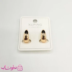 گوشواره زنانه حلقه‌ای ژوپینگ طلایی مدل کلاسیک کد 150