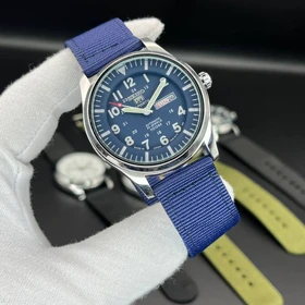 ساعت مچی سیکو Seiko 5 سرمه ای موتور آرام گرد