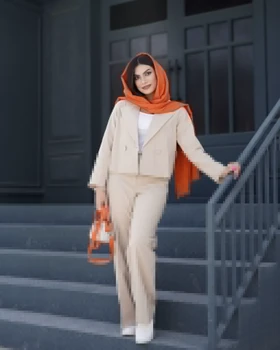 کت کراپ و شلوار بگ لینن