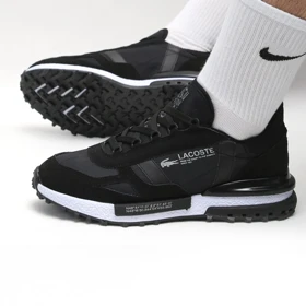 کفش و کتانی مردانه چرم طبیعی مدل لاگوست LACOSTE رنگ مشکی کد 43330