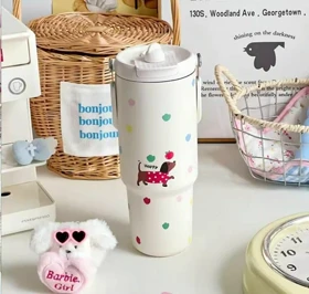 تراول ماگ سطلی طرح Happy dog حجم 900 میل