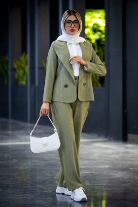 مانتو شلوار یقه بلیزر ایمبالانس