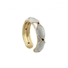 انگشتر زنانه مدل میناکاری (سفید)