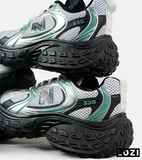 کفش کتانی مردانه و زنانه سفید سبز مشکی NEW BALANCE 530 V02