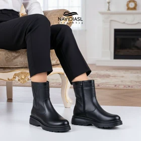 نیم بوت زنانه چرم اسپرت کد 2047002