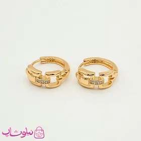 گوشواره حلقه‌ای کوچک ژوپینگ نگین‌دار