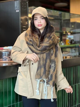 شال پشمی پلنگی