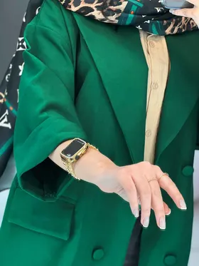 مانتو کتی چهاردکمه آستین دوبل
