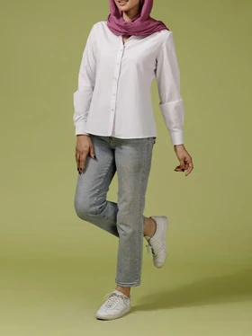 شومیز زنانه آستین بلند بیسیک ویسکوز 30112