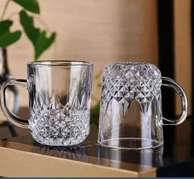 استکان چای خوری دسته دار مدل الماس