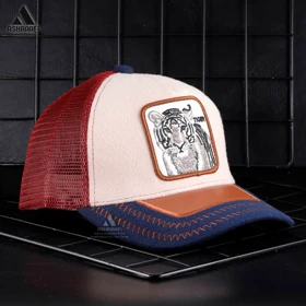 کلاه گورین طرح ببر Trucker Cap HA38 (زرشکی)