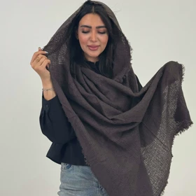 شال بافت بیسکوییتی (قهوه ای)