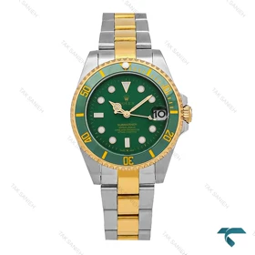 ساعت زنانه رولکس ساب مارینر دورنگ طلایی صفحه سبز Rolex-7061-L