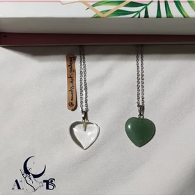 گردنبند سنگ قلب آونتورین/ کوارتز