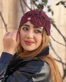 کلاه مکرومه دست بافت