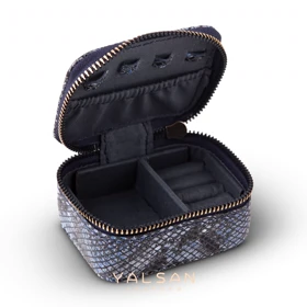 کیف جواهرات چرم یلسان مدل آسا کد 146-RTL (سرمه ای)