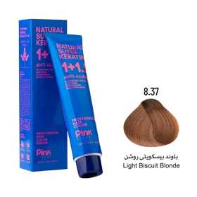 رنگ مو پینک ویژوآل شماره 8.37 رنگ بلوند بیسکویتی روشن حجم 120 میلی لیتر