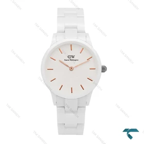 ساعت دنیل ولینگتون زنانه سرامیکی سفید ایندکس رزگلد DW-6330-L