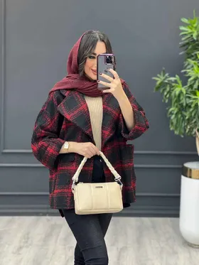 پالتو چهارخونه تک دکمه