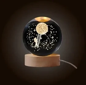 چراغ خواب گوی کریستالی فضانورد و ماه