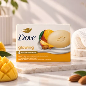 صابون کرمی مرطوب‌کننده داو انبه و کره بادام 106 گرم Dove Glowing Beauty Bar