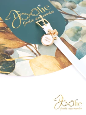 دستبند چرمی زنانه miu miu کد B2140 (سفید)