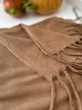 شال موهر ساده 20653 (کاراملی)