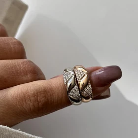 انگشتر ژوپینگ طرح حلقه رنگ نقره ای