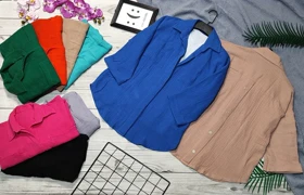 شومیز مانتویی پشت دکمه کد 20113