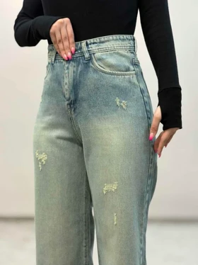 شلوار جین واید لگ روشن8178