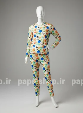 ست بلوز و شلوار مخمل طرح پنگوئن