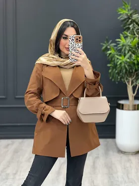 بارانی کمردار آستین سگک