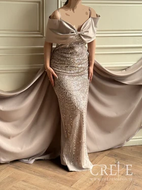 ماکسی دکلته پاپیونی کارشده نجلا