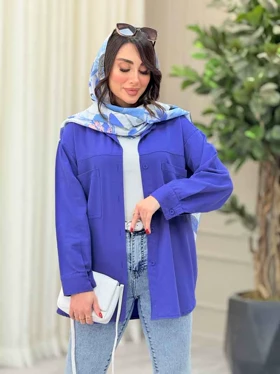 مانتو کتان پشت دکمه دو جیب