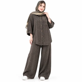 ست مانتو و شلوار زنانه مخمل پاییزی کد 275