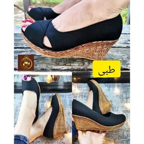 صندل لژدار طبی زنانه تابستانی 7 سانت حصیری در 3 طرح