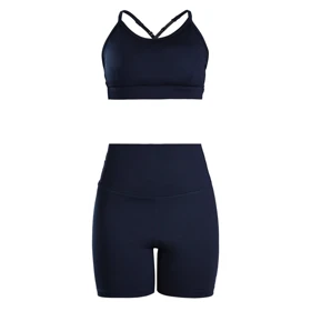 ست نیم‌تنه و کشاله بند ورزشی زنانه الو مدل 4B0153 سرمه ای
