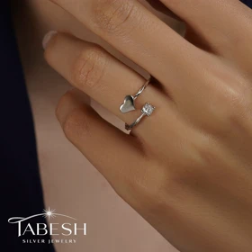 انگشتر نقره قلب کد 4114