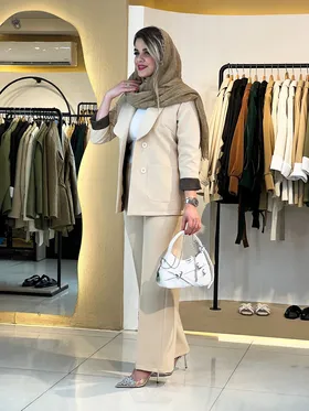 کت و شلوار مازراتی کرم 200101