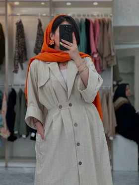 پیراهن ماکسی دکمه چوبی