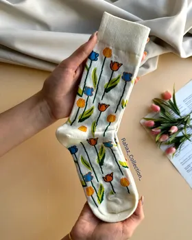 جوراب طرح‌دار ساق‌دار